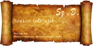 Szeicz Dávid névjegykártya